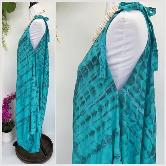 The Pō`alima Romper V-Neck Shoulder Tie Romper Boho Gypsy Overall Wide Leg Cove - Picture 7 of 12